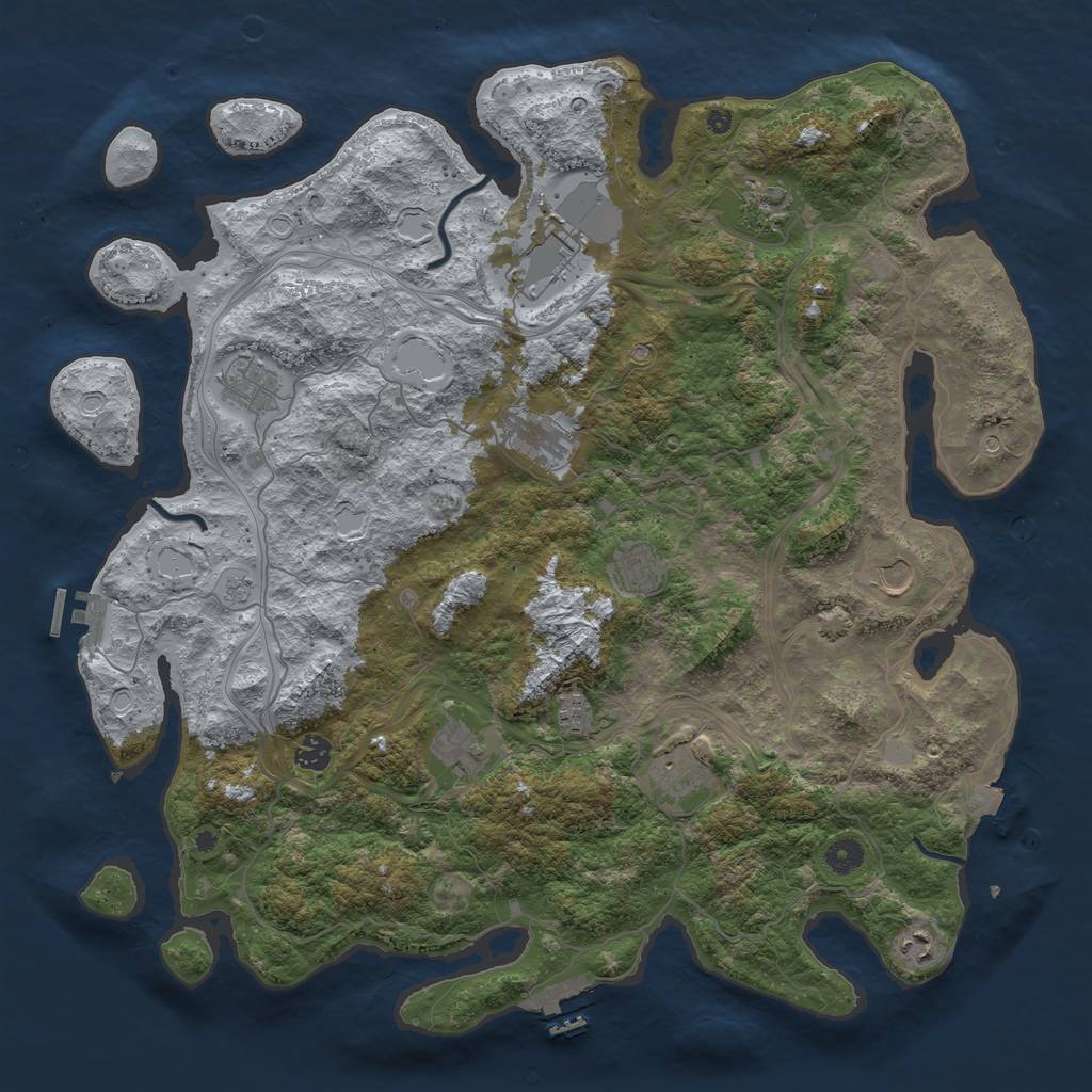 Rust Map: Procedural Map, Size: 4500, Seed: 388, 19 Monuments