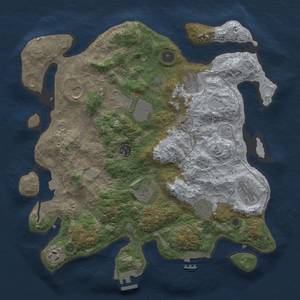 Thumbnail Rust Map: Procedural Map, Size: 3700, Seed: 524600164, 17 Monuments