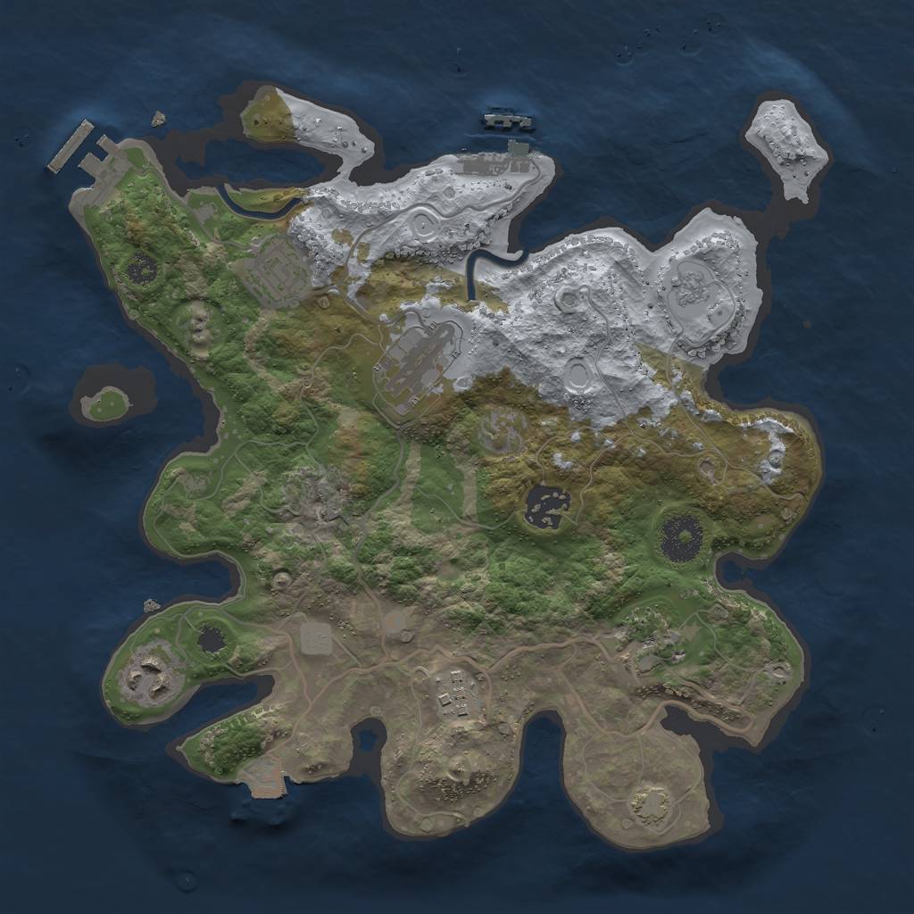 Rust Map: Procedural Map, Size: 3000, Seed: 13916, 13 Monuments