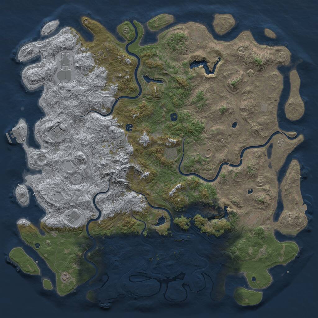 Rust Map: Procedural Map, Size: 6000, Seed: 16739230, 17 Monuments