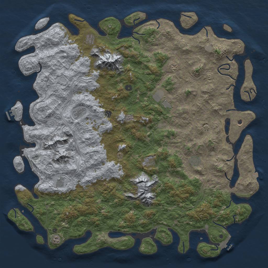 Rust Map: Procedural Map, Size: 6000, Seed: 16739230, 19 Monuments