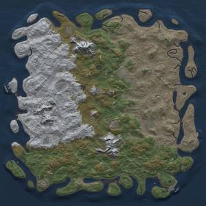 Thumbnail Rust Map: Procedural Map, Size: 6000, Seed: 16739230, 19 Monuments