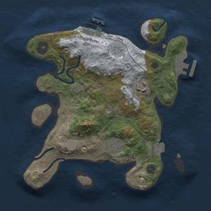 Thumbnail Rust Map: Procedural Map, Size: 2500, Seed: 128695323, 10 Monuments