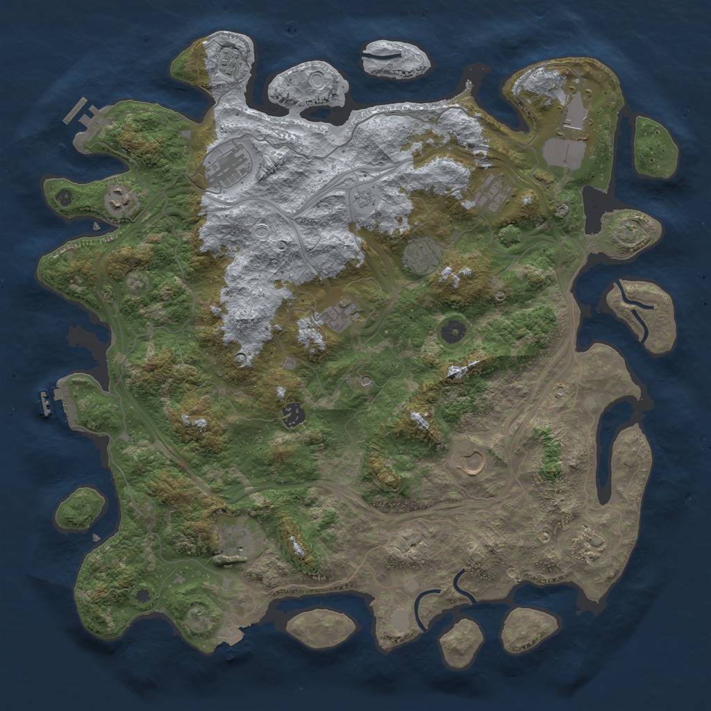 Rust Map: Procedural Map, Size: 4500, Seed: 1484655451, 19 Monuments