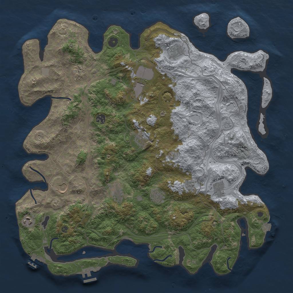 Rust Map: Procedural Map, Size: 4500, Seed: 9134352, 19 Monuments