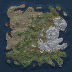 Thumbnail Rust Map: Procedural Map, Size: 4500, Seed: 1735860453, 18 Monuments