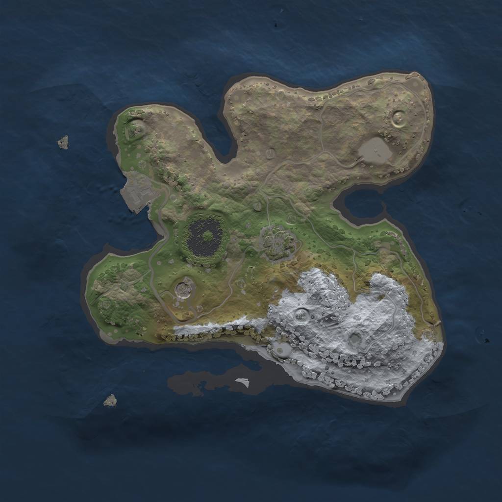 Rust Map: Procedural Map, Size: 2000, Seed: 22334, 5 Monuments