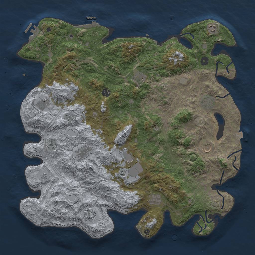 Rust Map: Procedural Map, Size: 4500, Seed: 15784825, 19 Monuments