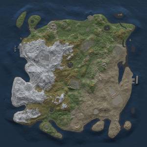 Thumbnail Rust Map: Procedural Map, Size: 3750, Seed: 1776508958, 18 Monuments