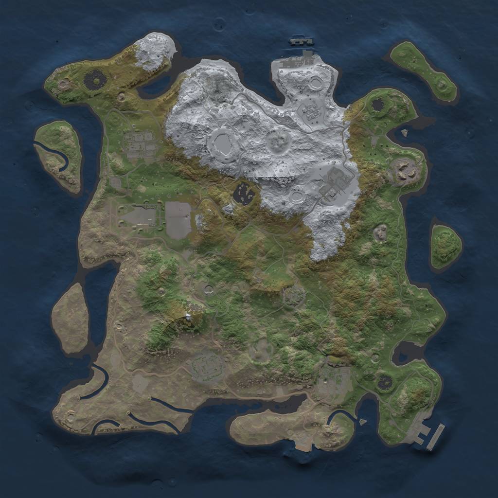 Rust Map: Procedural Map, Size: 3500, Seed: 423579852, 15 Monuments