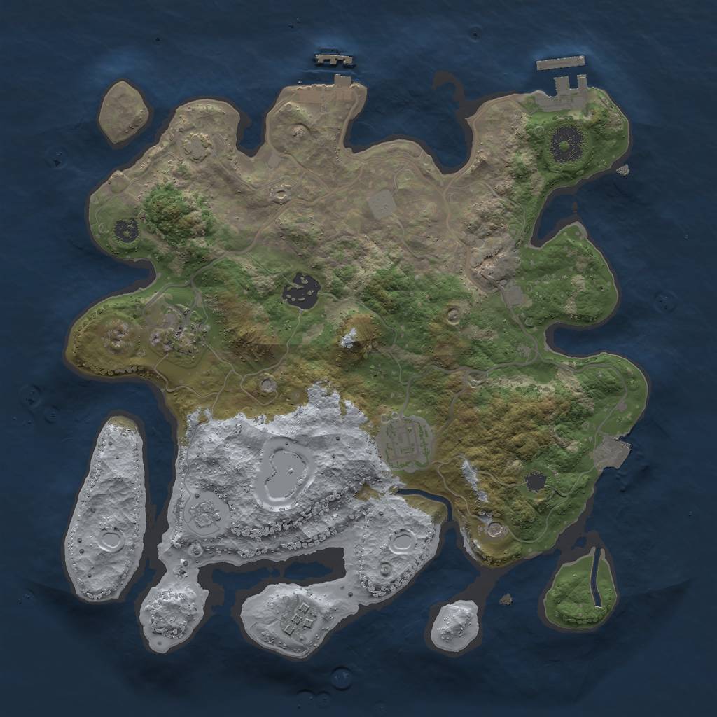 Rust Map: Procedural Map, Size: 3000, Seed: 165572283, 12 Monuments