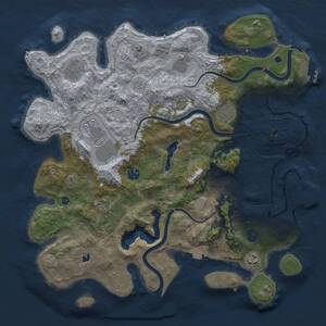 Thumbnail Rust Map: Procedural Map, Size: 4000, Seed: 534386156, 14 Monuments