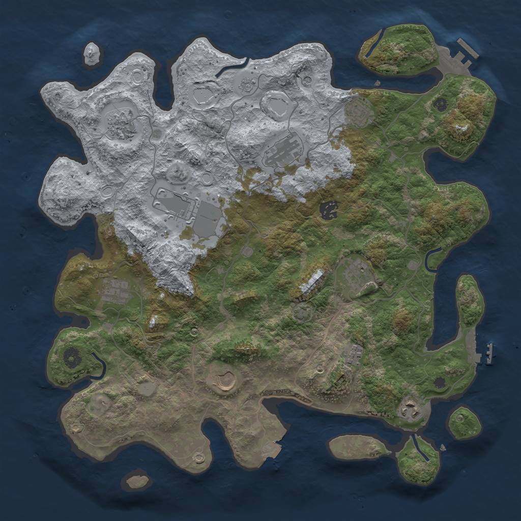 Rust Map: Procedural Map, Size: 4000, Seed: 534386156, 18 Monuments