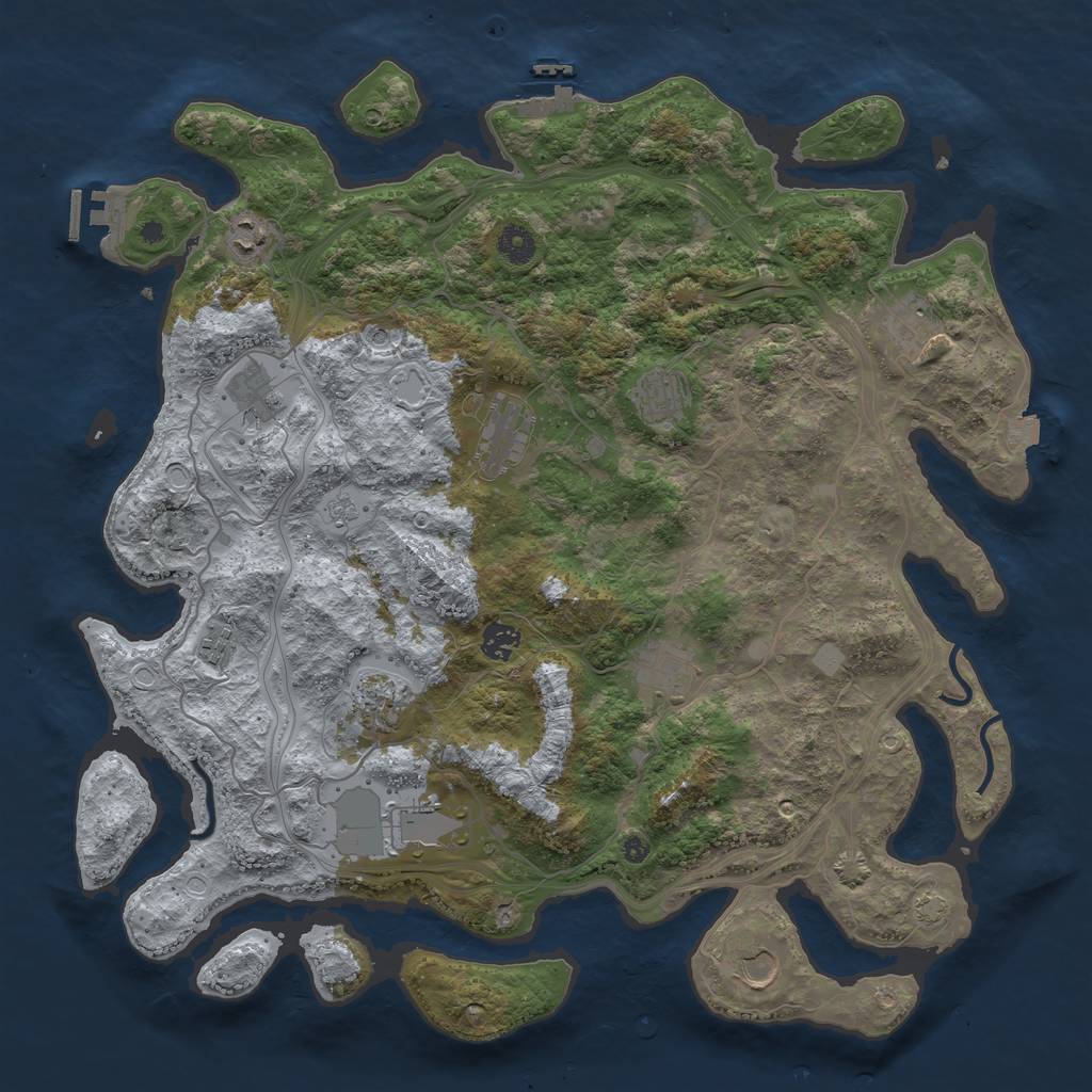 Rust Map: Procedural Map, Size: 4250, Seed: 622884, 19 Monuments