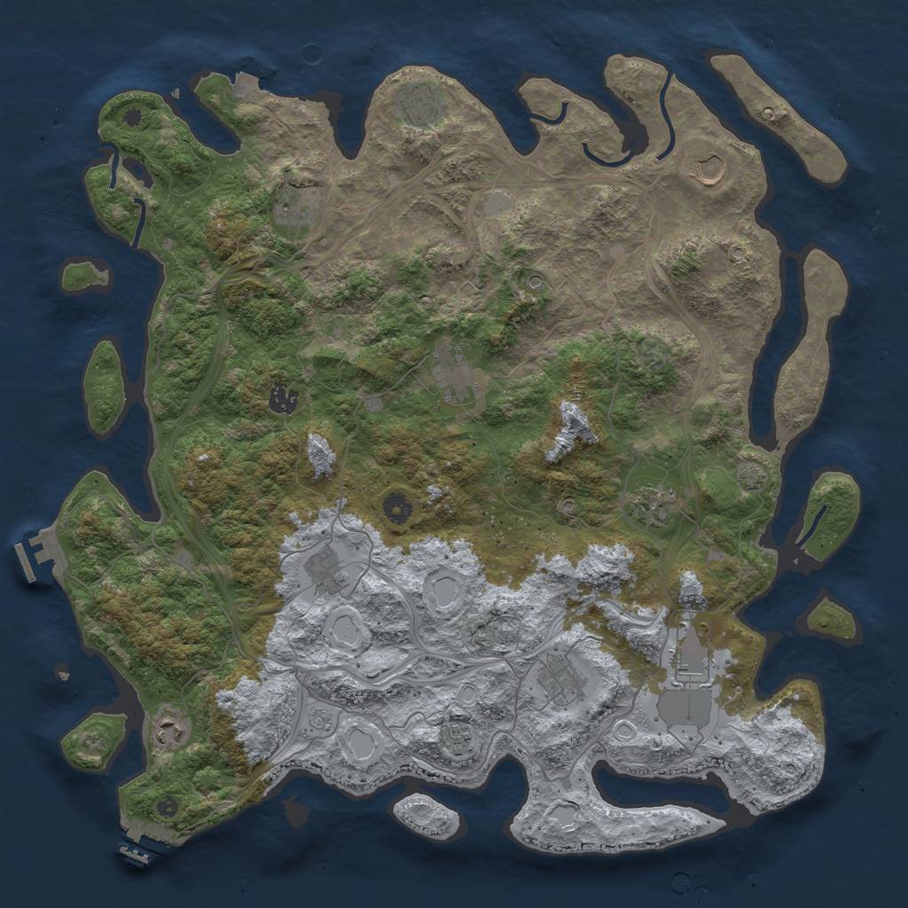 Rust Map: Procedural Map, Size: 4500, Seed: 1234906623, 19 Monuments