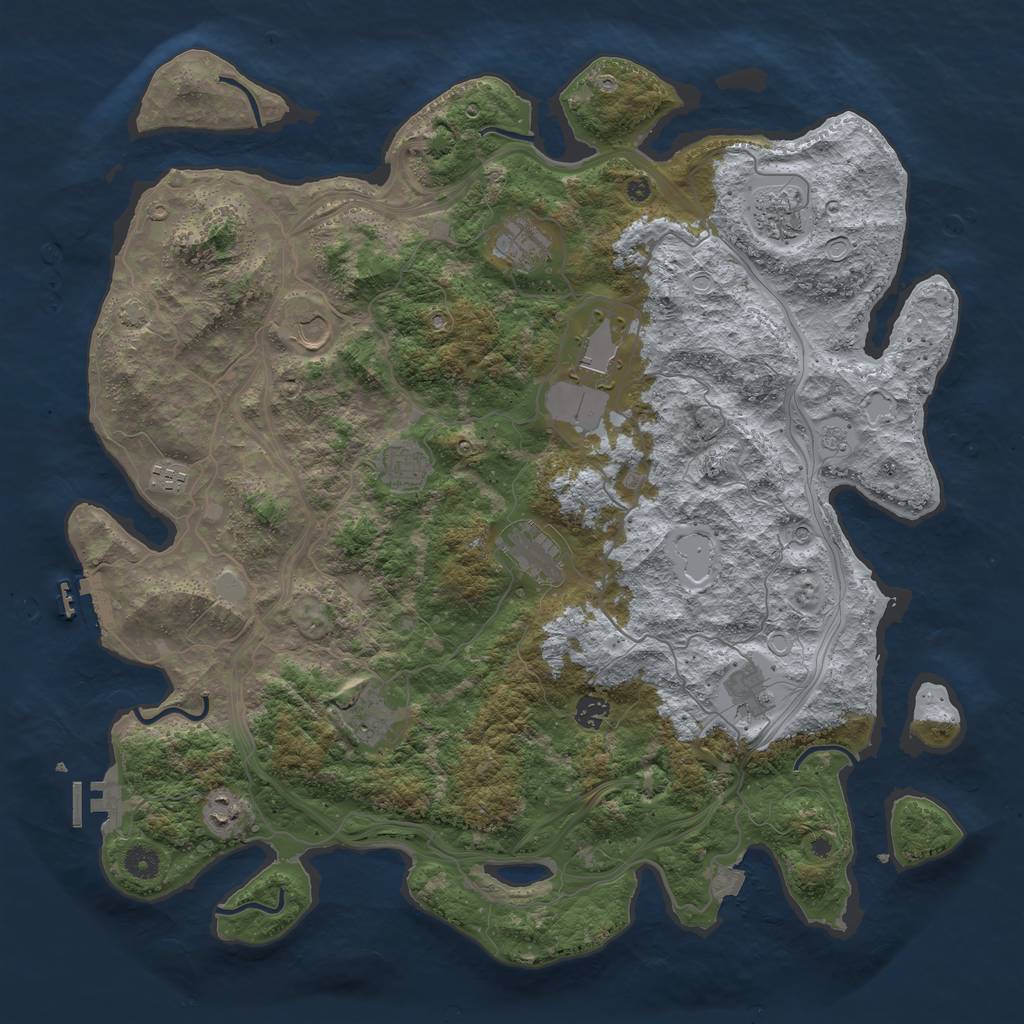 Rust Map: Procedural Map, Size: 4500, Seed: 6577631, 19 Monuments