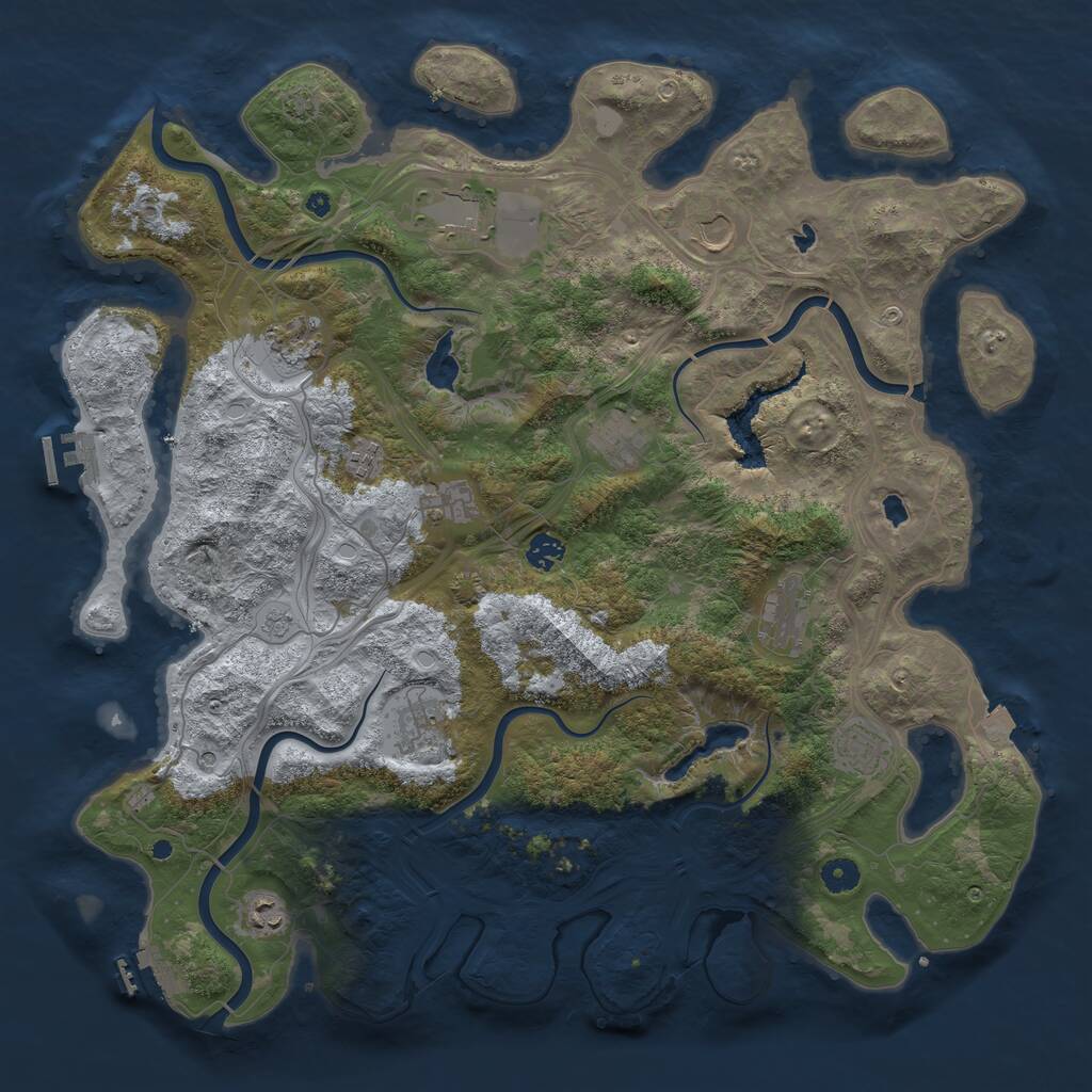 Rust Map: Procedural Map, Size: 4500, Seed: 12334, 17 Monuments
