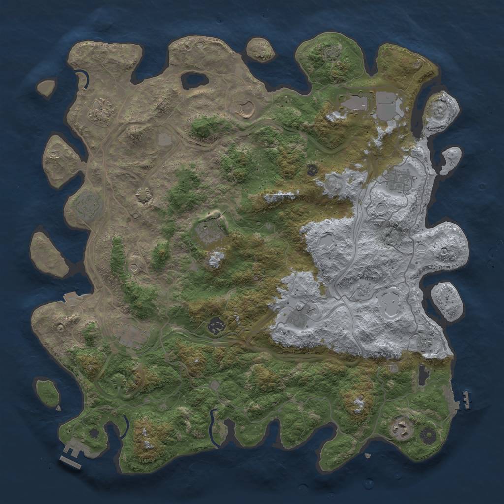 Rust Map: Procedural Map, Size: 4500, Seed: 1335, 19 Monuments