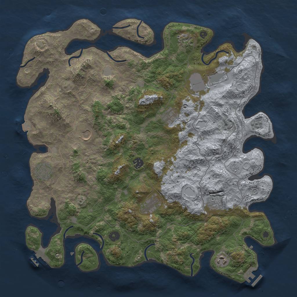 Rust Map: Procedural Map, Size: 4200, Seed: 94784, 18 Monuments