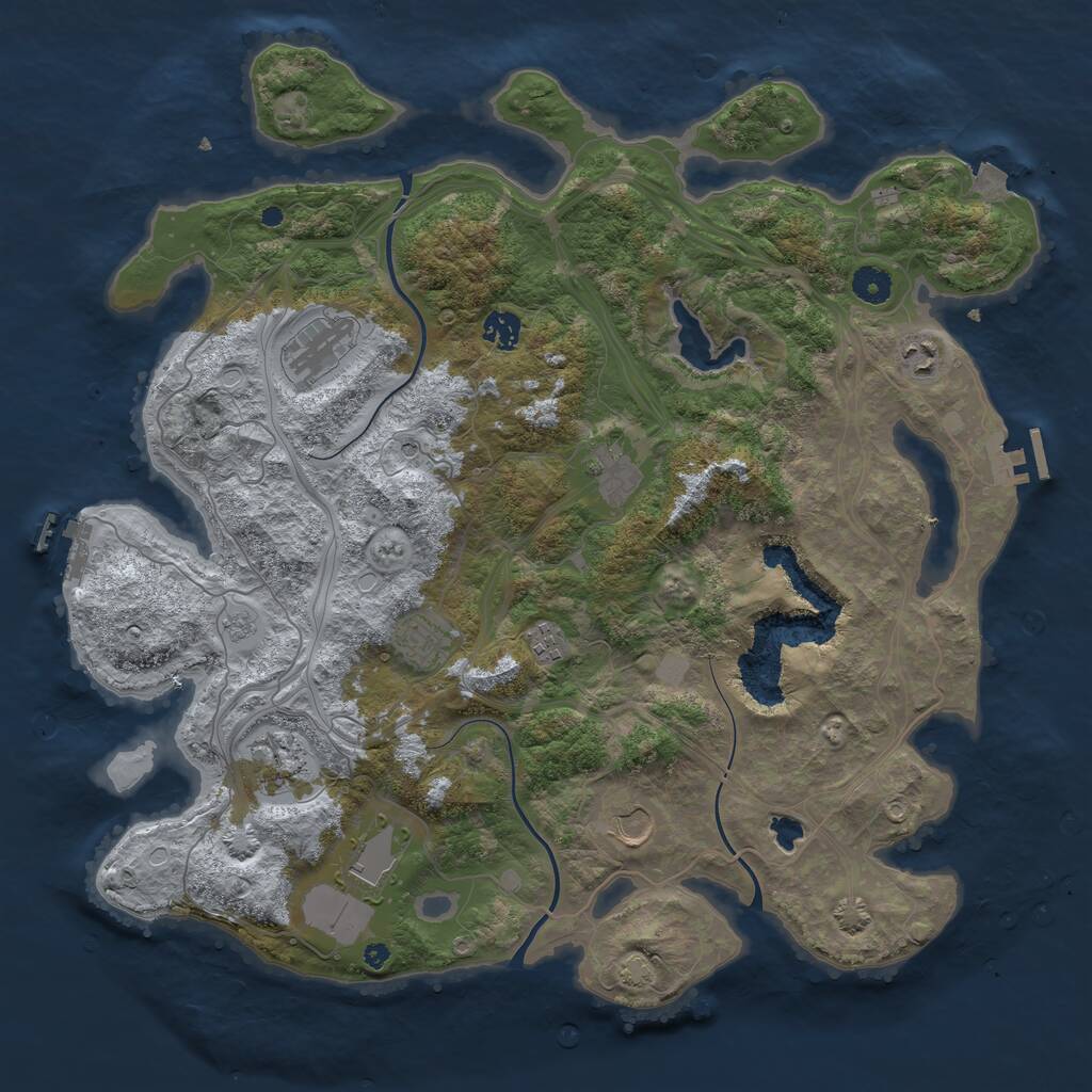 Rust Map: Procedural Map, Size: 4250, Seed: 1618200094, 15 Monuments
