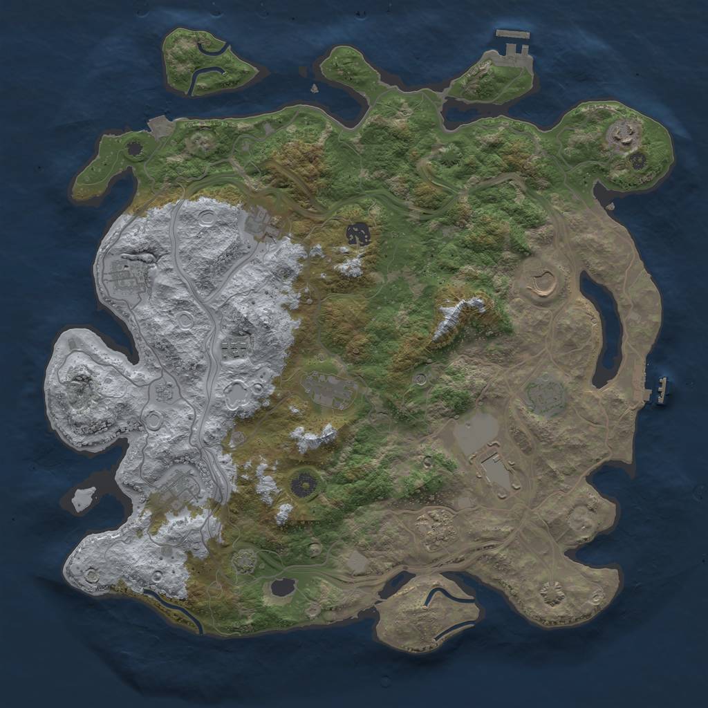 Rust Map: Procedural Map, Size: 4250, Seed: 1618200094, 19 Monuments