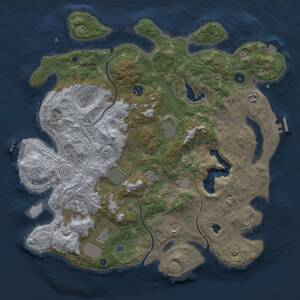 Thumbnail Rust Map: Procedural Map, Size: 4250, Seed: 1618200094, 15 Monuments