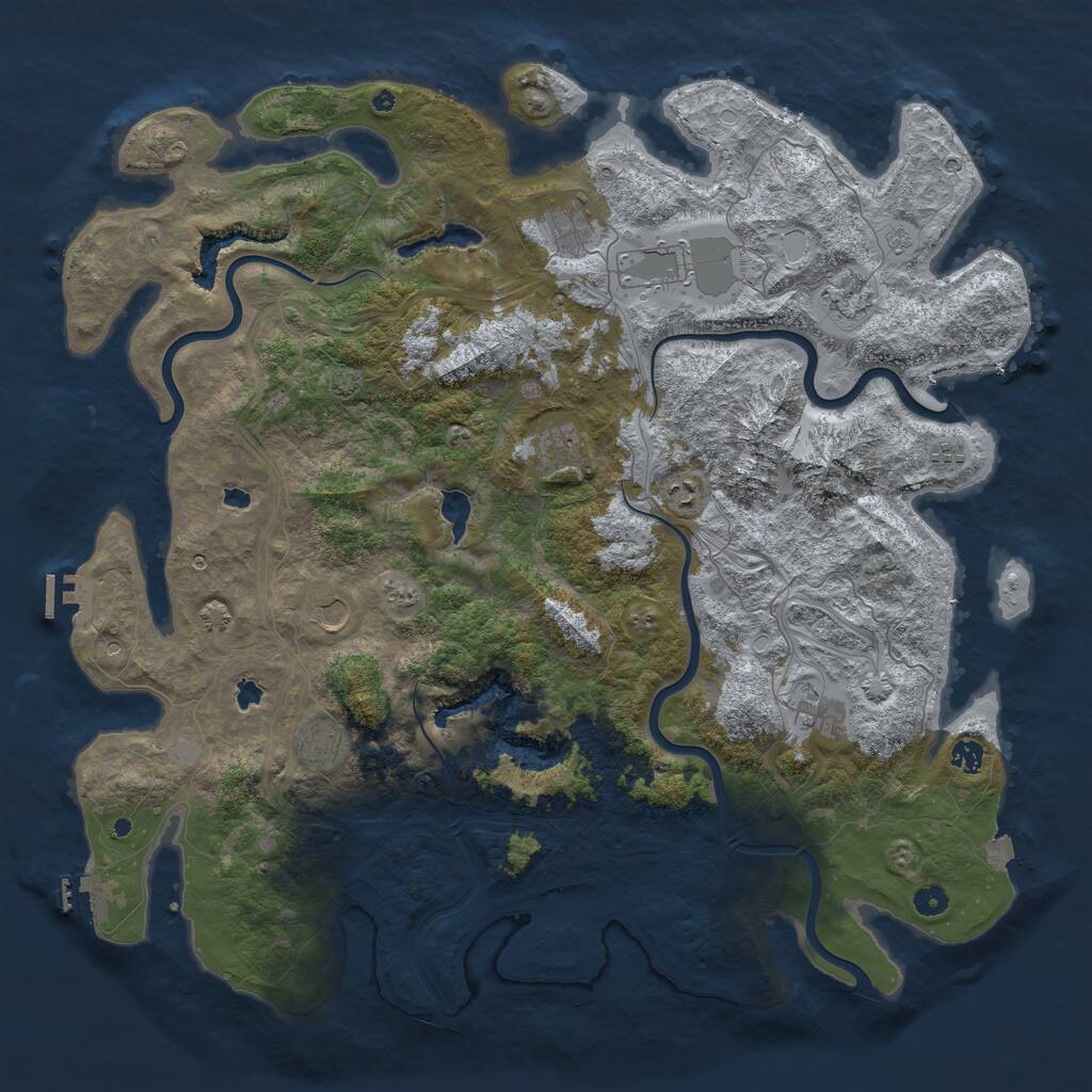 Rust Map: Procedural Map, Size: 5000, Seed: 127360, 16 Monuments