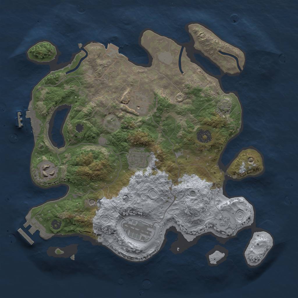 Rust Map: Procedural Map, Size: 3000, Seed: 564813, 12 Monuments