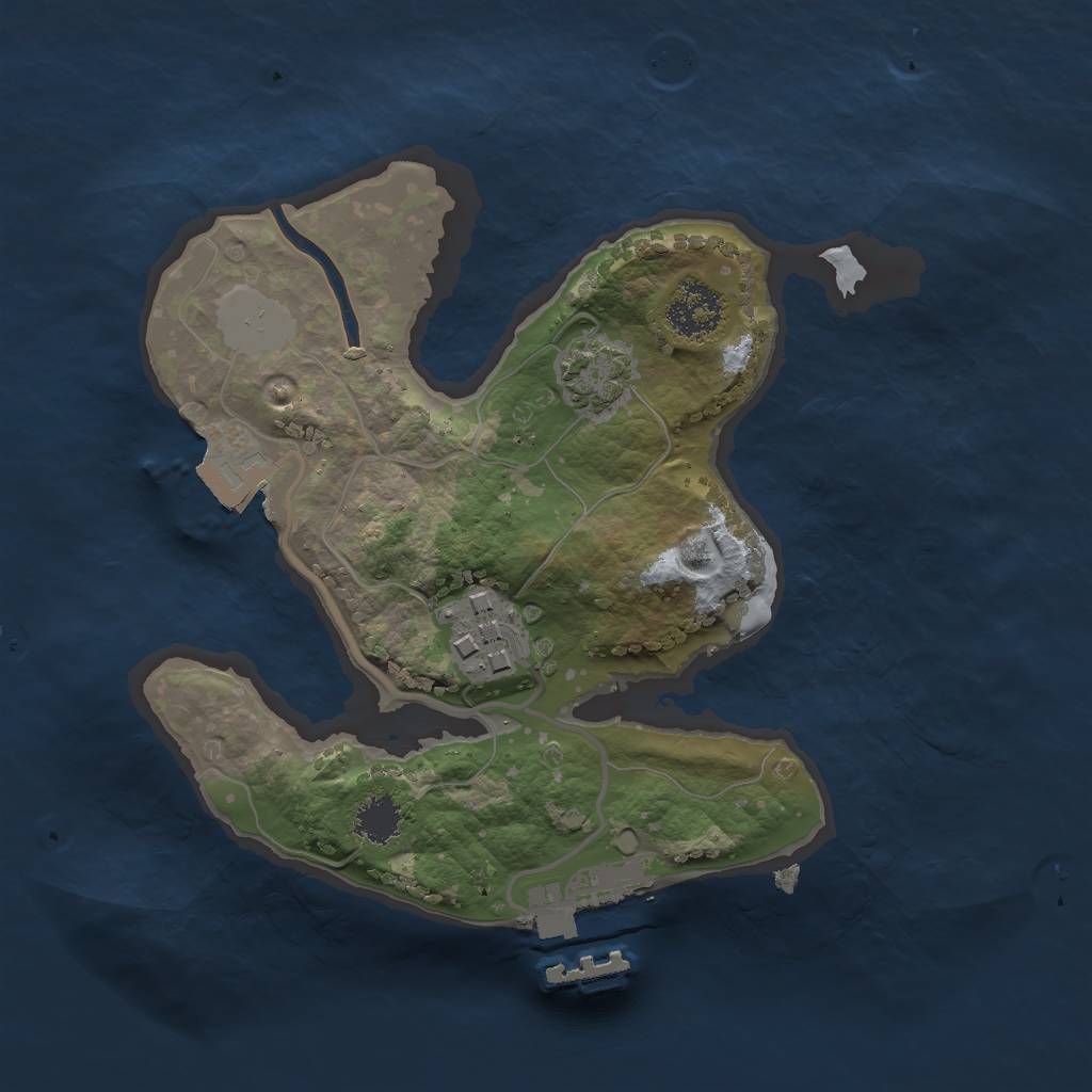 Rust Map: Procedural Map, Size: 2000, Seed: 699134029, 6 Monuments