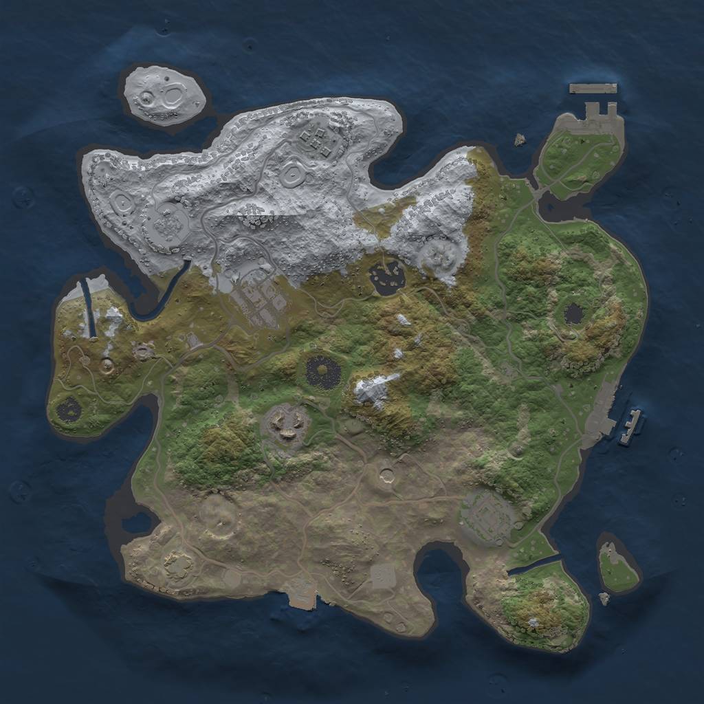 Rust Map: Procedural Map, Size: 3000, Seed: 1190239755, 13 Monuments