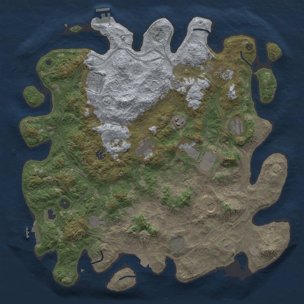 Rust Map: Procedural Map, Size: 4500, Seed: 1808262688, 19 Monuments