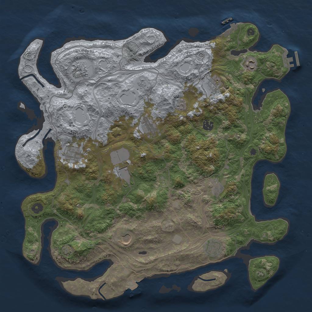 Rust Map: Procedural Map, Size: 4250, Seed: 560280178, 19 Monuments