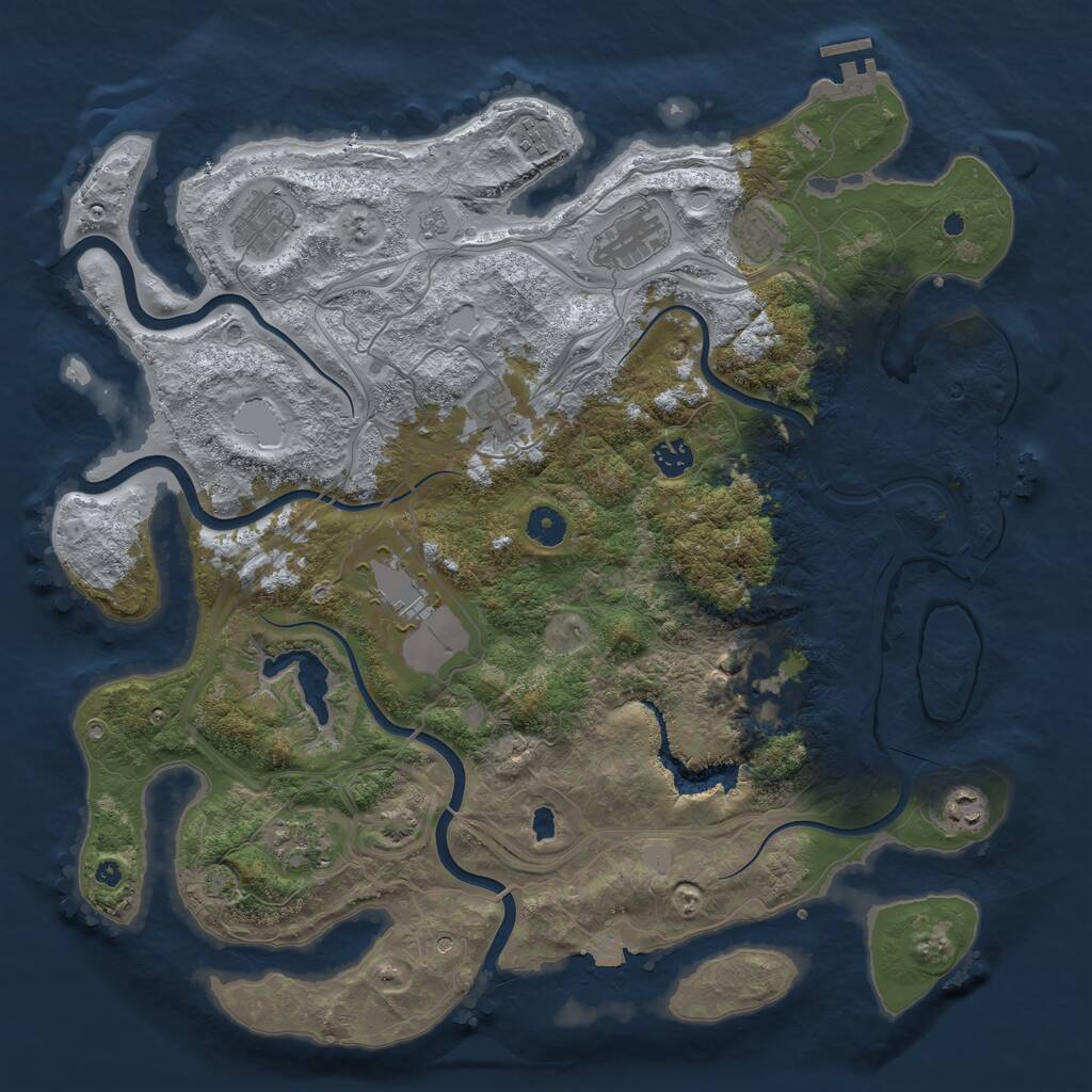Rust Map: Procedural Map, Size: 4250, Seed: 560280178, 16 Monuments