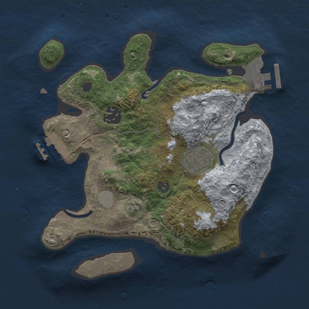 Rust Map: Procedural Map, Size: 2500, Seed: 6534234, 8 Monuments