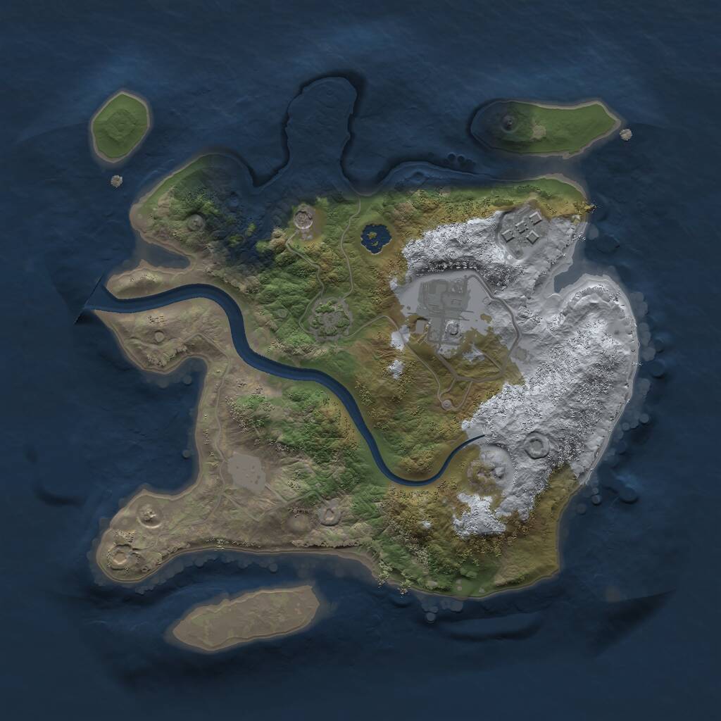 Rust Map: Procedural Map, Size: 2500, Seed: 6534234, 5 Monuments