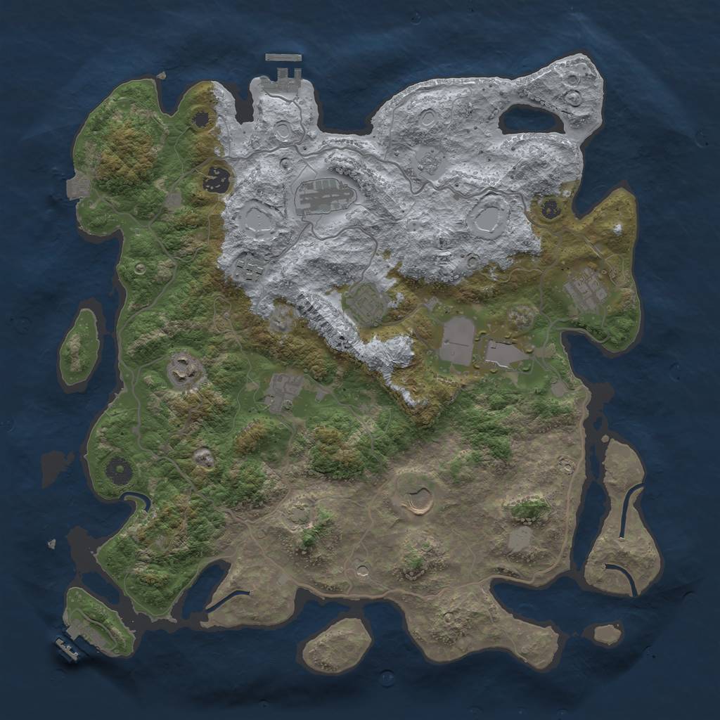 Rust Map: Procedural Map, Size: 4000, Seed: 21101965, 17 Monuments