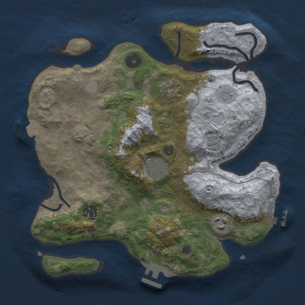 Rust Map: Procedural Map, Size: 3000, Seed: 3459210, 13 Monuments