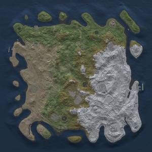 Thumbnail Rust Map: Procedural Map, Size: 4550, Seed: 123337721, 18 Monuments