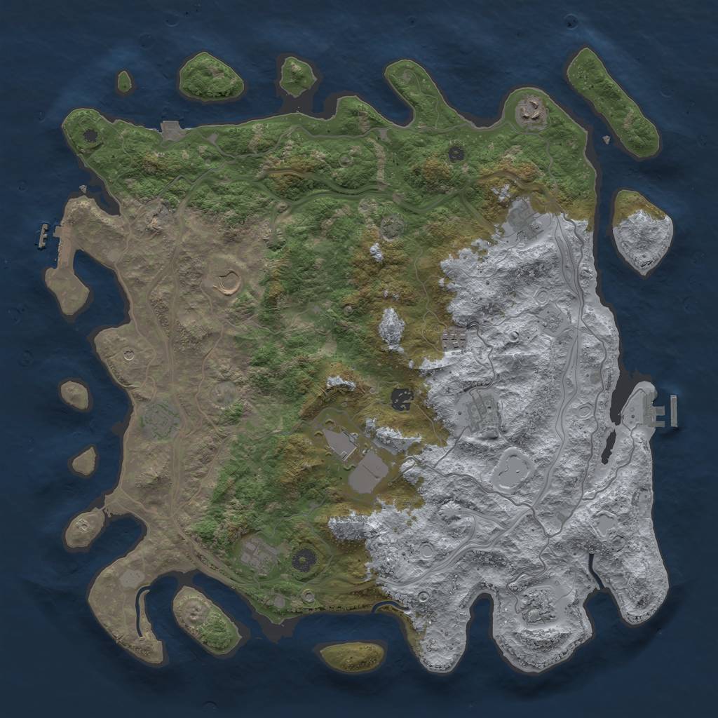 Rust Map: Procedural Map, Size: 4550, Seed: 123337721, 18 Monuments