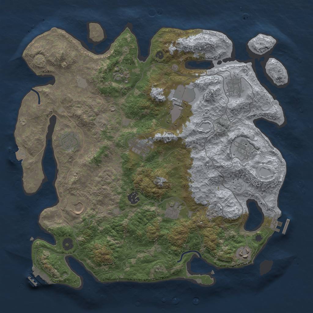 Rust Map: Procedural Map, Size: 4000, Seed: 424273531, 19 Monuments