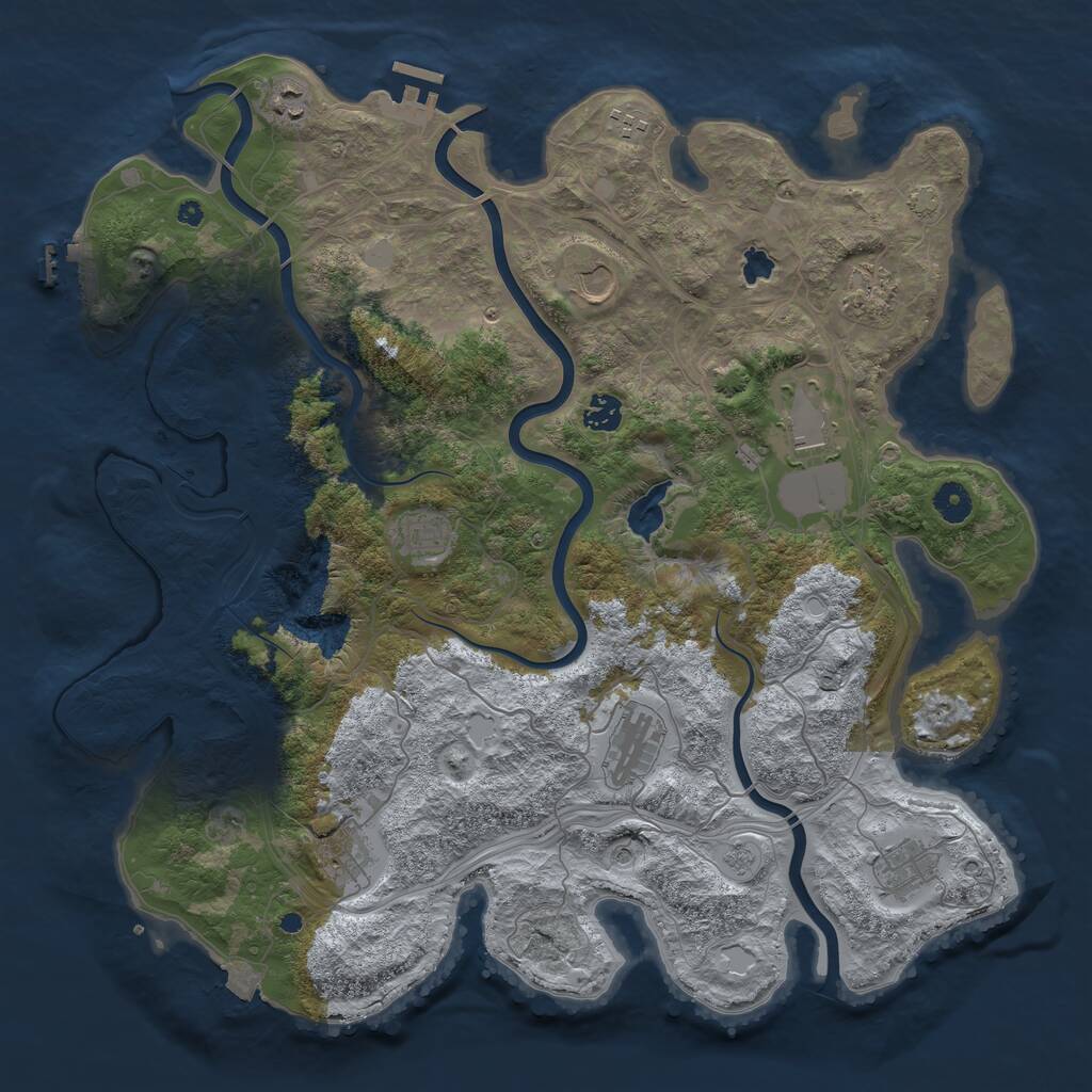 Rust Map: Procedural Map, Size: 4250, Seed: 868033517, 16 Monuments