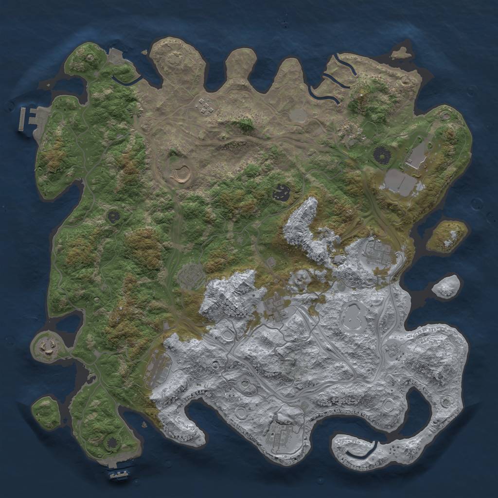 Rust Map: Procedural Map, Size: 4250, Seed: 5092024, 19 Monuments