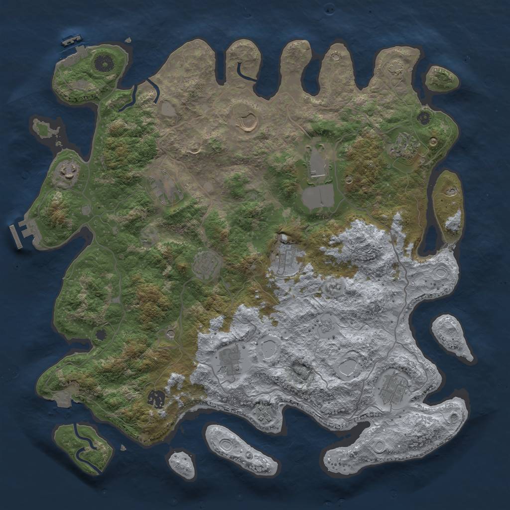 Rust Map: Procedural Map, Size: 4150, Seed: 31606, 19 Monuments