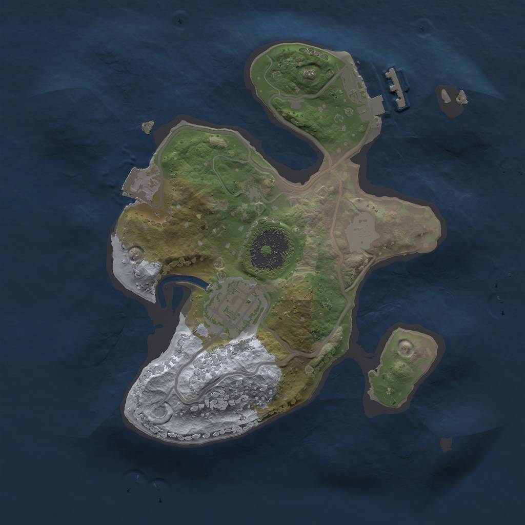 Rust Map: Procedural Map, Size: 2000, Seed: 1408148143, 5 Monuments