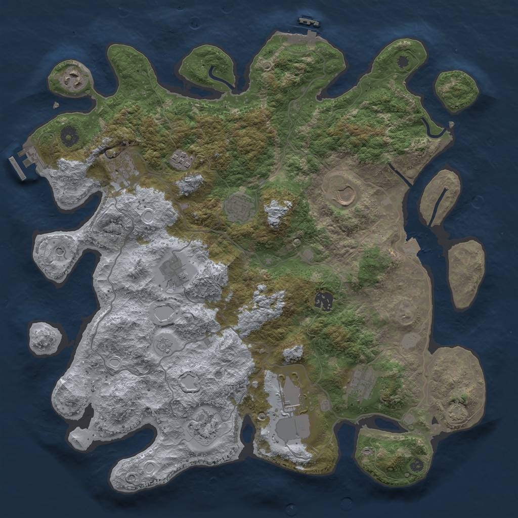 Rust Map: Procedural Map, Size: 4000, Seed: 23368452, 18 Monuments