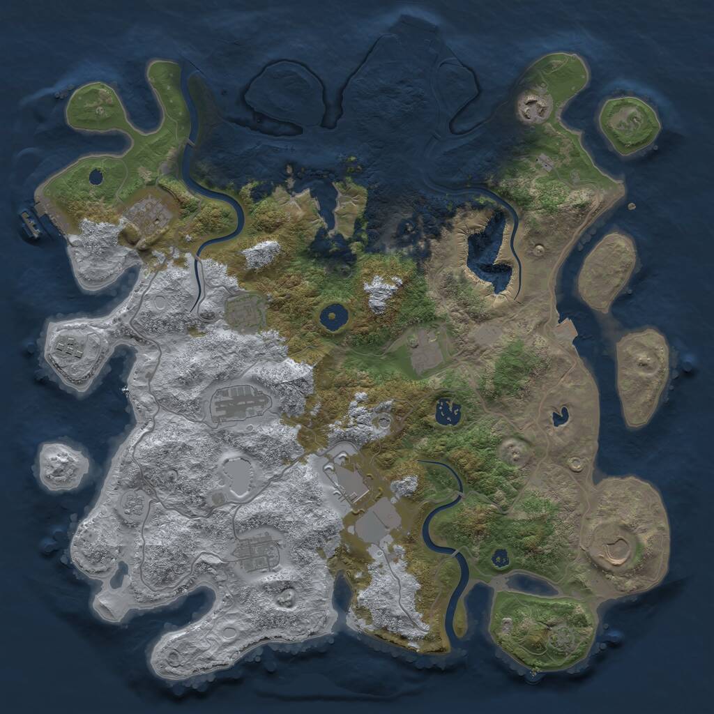Rust Map: Procedural Map, Size: 4000, Seed: 23368452, 16 Monuments