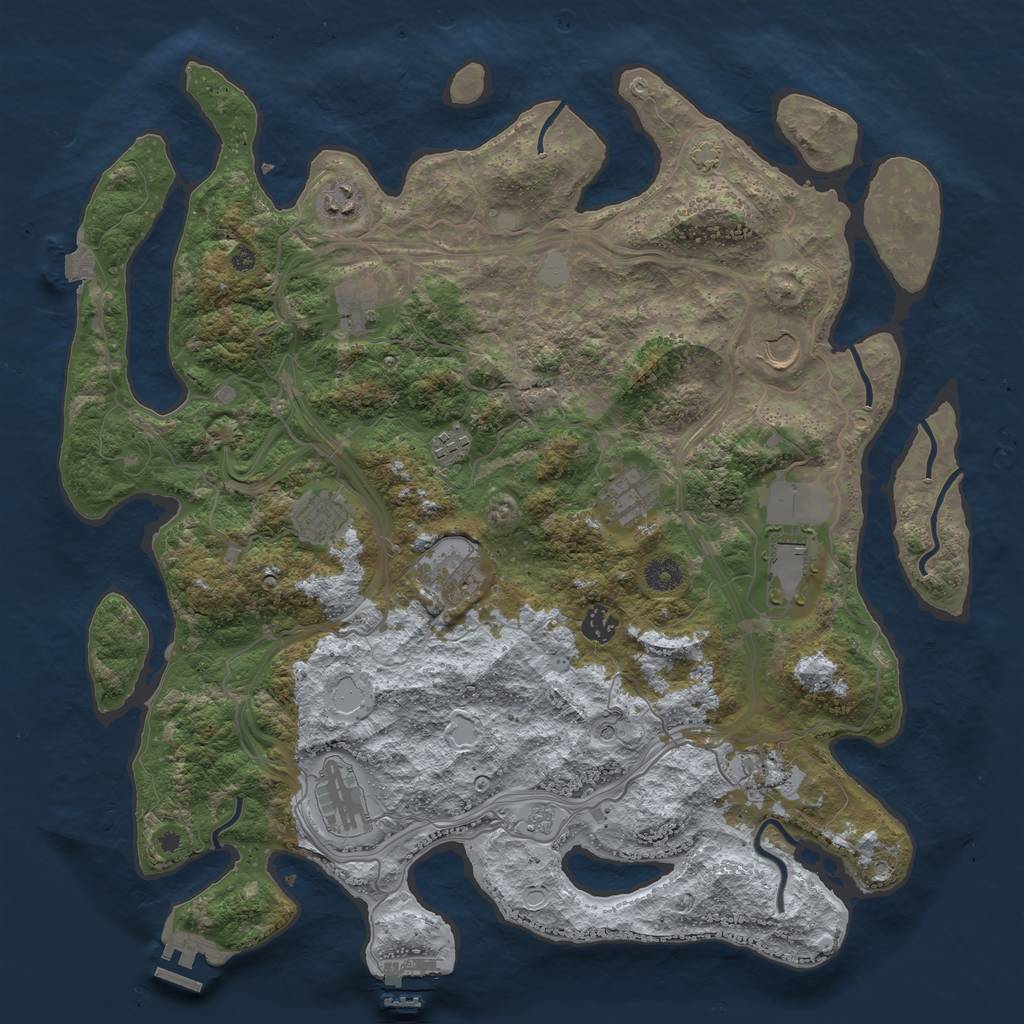 Rust Map: Procedural Map, Size: 4250, Seed: 130907075, 19 Monuments