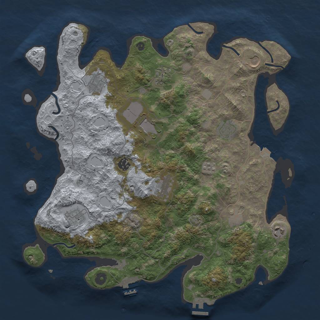 Rust Map: Procedural Map, Size: 4000, Seed: 1794446410, 19 Monuments