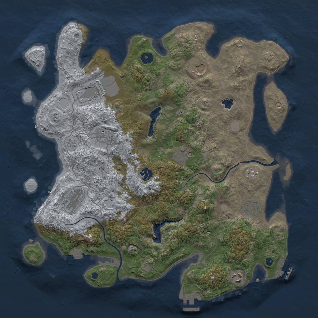 Rust Map: Procedural Map, Size: 4000, Seed: 1794446410, 15 Monuments