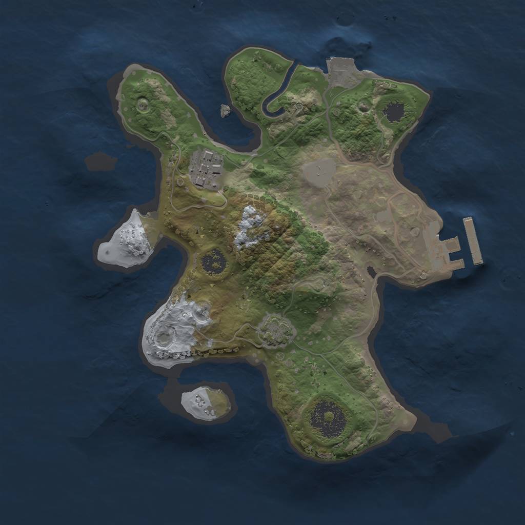 Rust Map: Procedural Map, Size: 2200, Seed: 1639604634, 6 Monuments